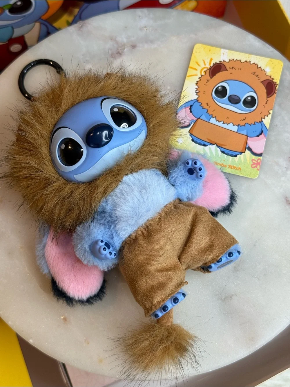 Disney Blue Stitch Plush with Brown Lion Mane and Tan Pants